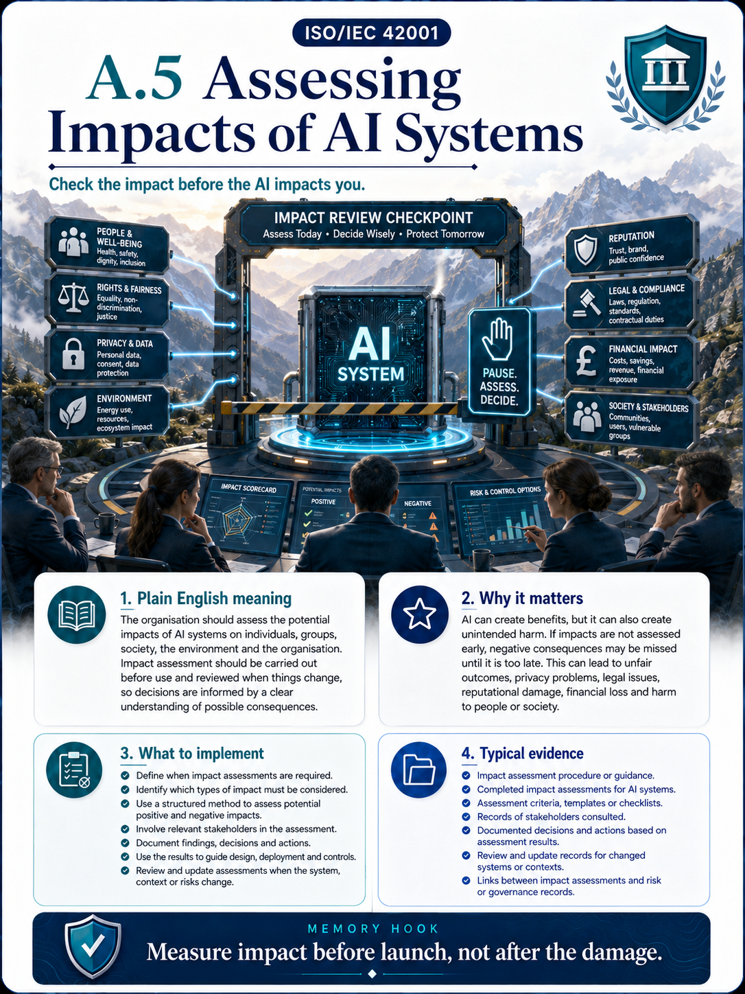 ISO 42001 Annex A.5 Assessing Impacts of AI Systems - Professional Control Card