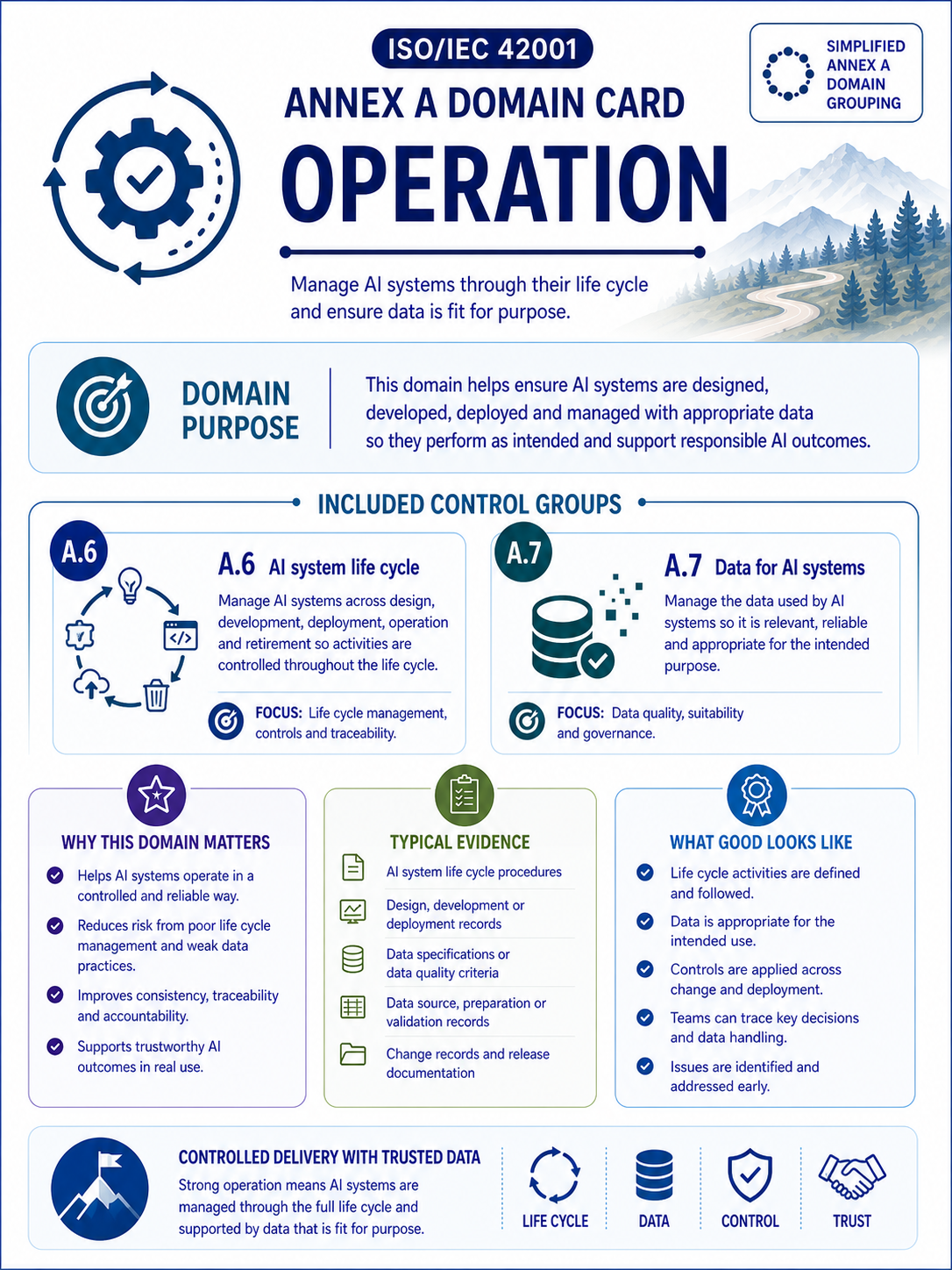 ISO 42001 Annex A Operation - Professional Domain Infographic