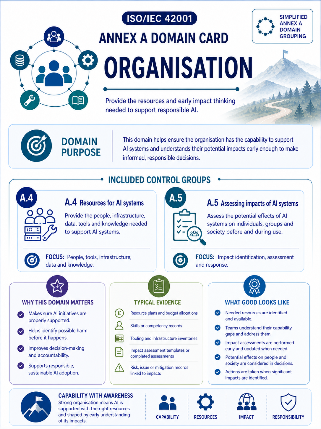 ISO 42001 Annex A Organisation - Professional Domain Infographic