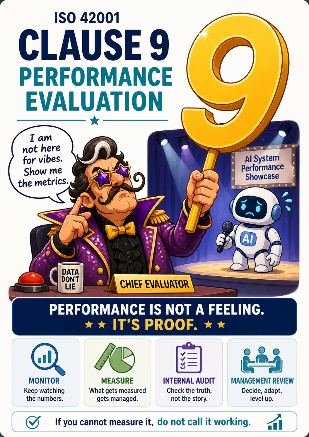 ISO 42001 Archive - Clause 9 Performance Evaluation Variant 1 Card