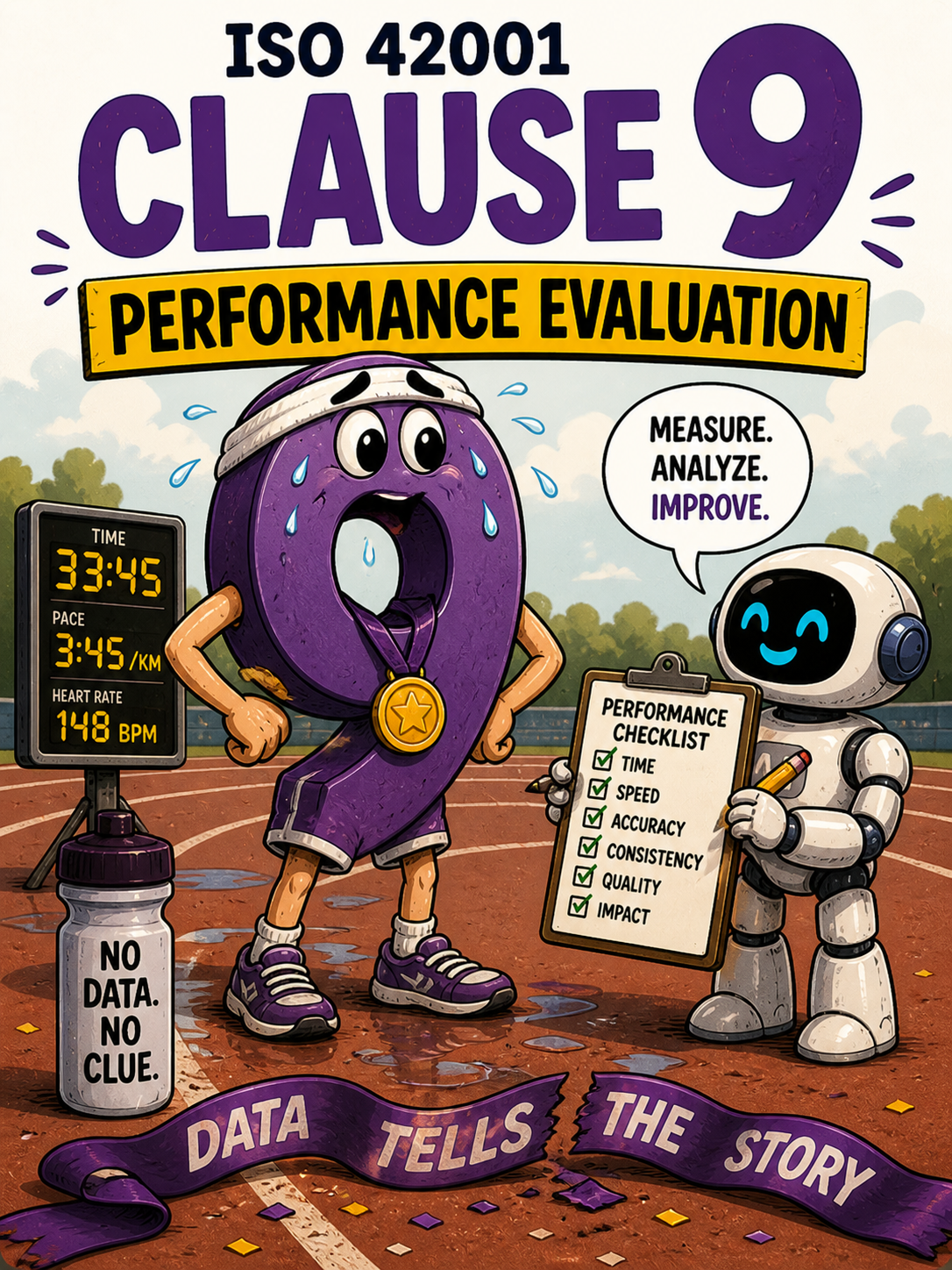 ISO 42001 Archive - Clause 9 Performance Evaluation Variant 3 Card