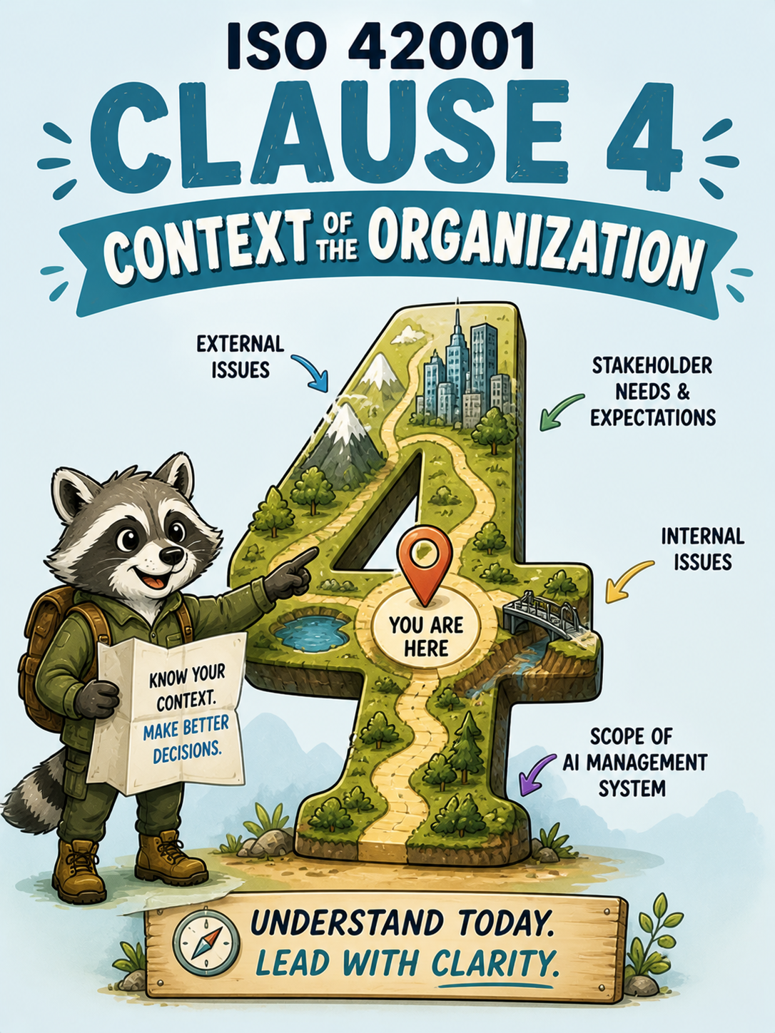 ISO 42001 Clause 4 Context of the Organisation - Humorous Simple Memory Card