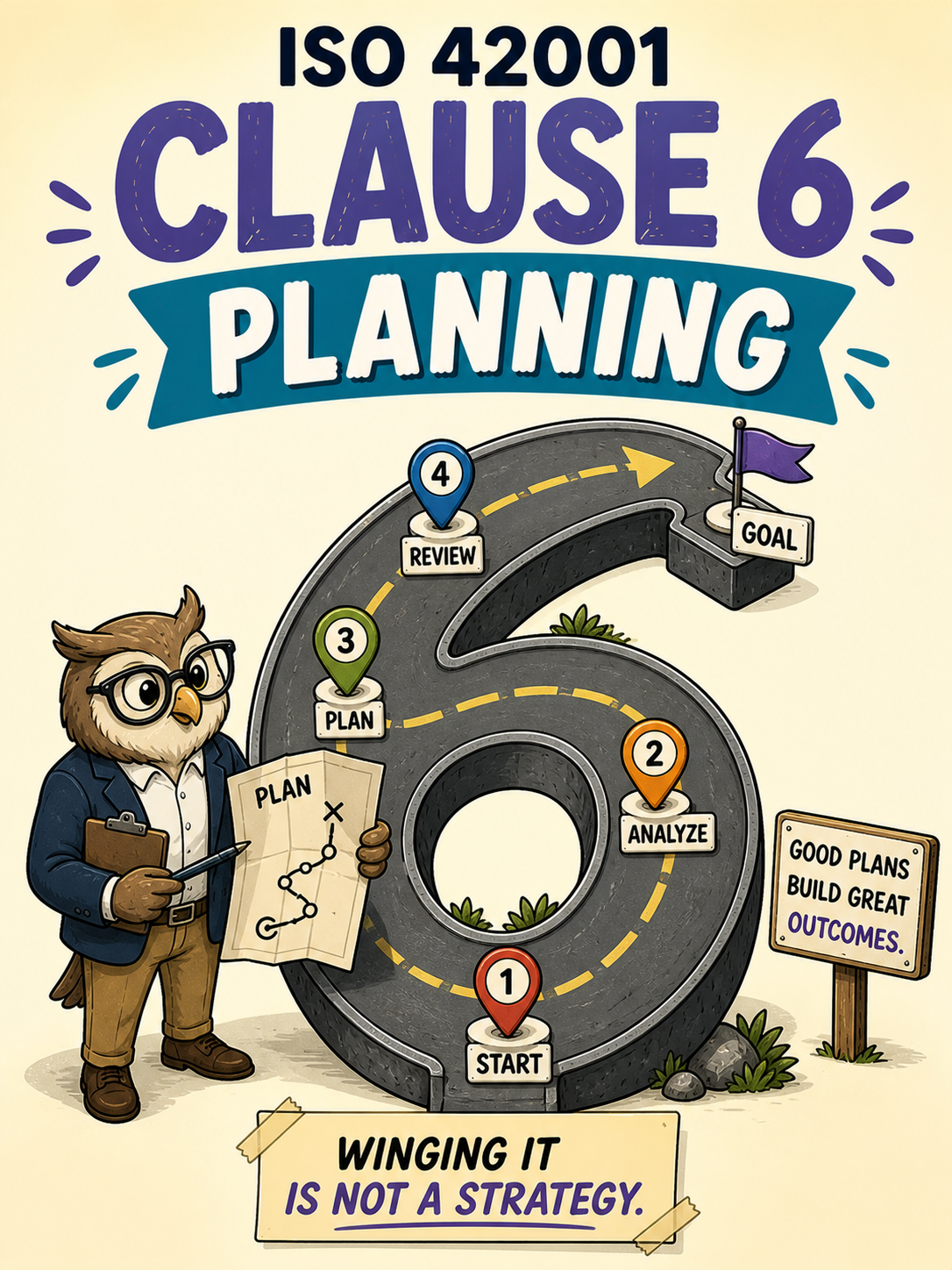 ISO 42001 Clause 6 Planning - Humorous Simple Memory Card